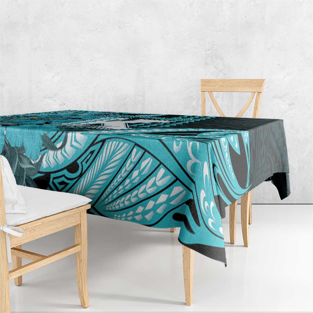 Hawaii Kapolei High School Tablecloth Tribal Tattoo With Hibiscus Flowers LT05 - Polynesian Pride