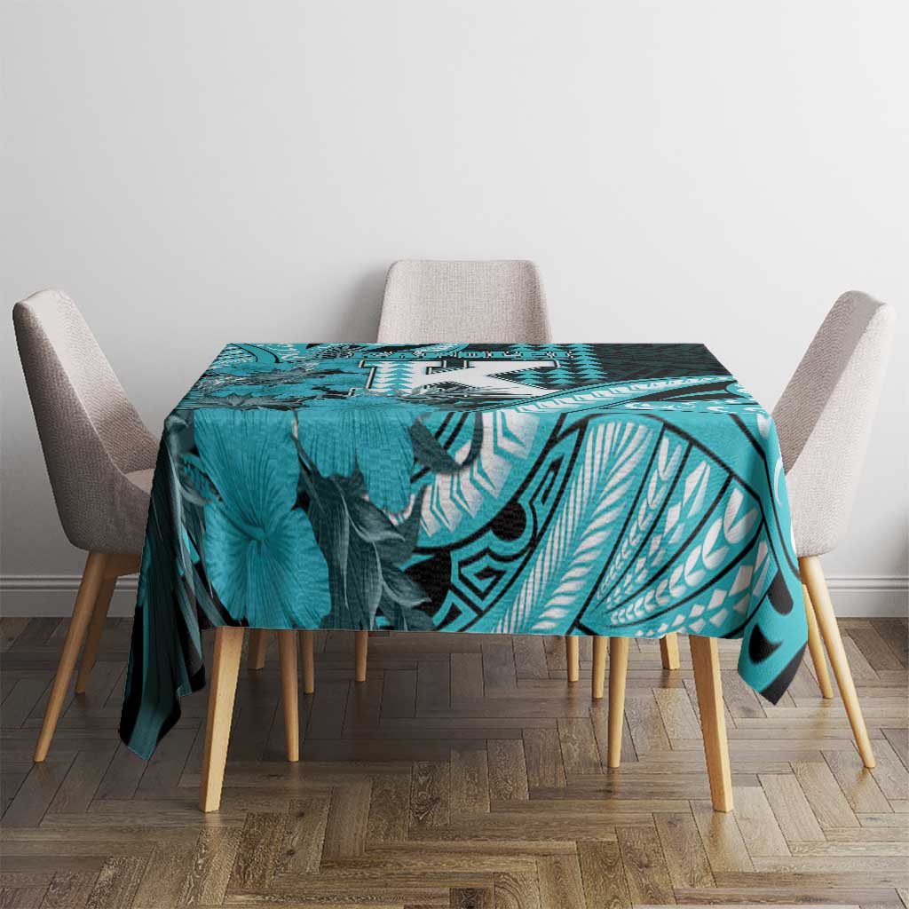 Hawaii Kapolei High School Tablecloth Tribal Tattoo With Hibiscus Flowers LT05 - Polynesian Pride