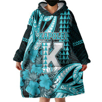 Personalised Hawaii Kapolei High School Wearable Blanket Hoodie Tribal Tattoo With Hibiscus Flowers LT05 - Polynesian Pride