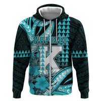 Personalised Hawaii Kapolei High School Zip Hoodie Tribal Tattoo With Hibiscus Flowers LT05 Zip Hoodie Dark Teal - Polynesian Pride