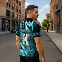 Personalised Hawaii Kapolei High School Zipper Polo Shirt Tribal Tattoo With Hibiscus Flowers LT05 - Polynesian Pride