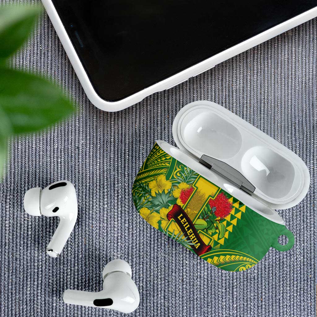 Hawaii Leilehua High School AirPods Case Tribal Tattoo With Hibiscus Flowers LT05 - Polynesian Pride