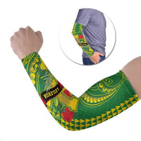 Personalised Hawaii Leilehua High School Arm Sleeves Tribal Tattoo With Hibiscus Flowers LT05 Set of 2 Green - Polynesian Pride