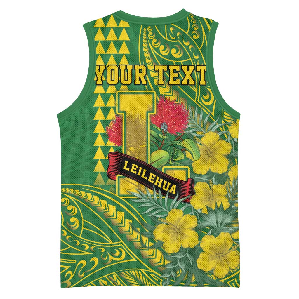 Personalised Hawaii Leilehua High School Basketball Jersey Tribal Tattoo With Hibiscus Flowers LT05 - Polynesian Pride