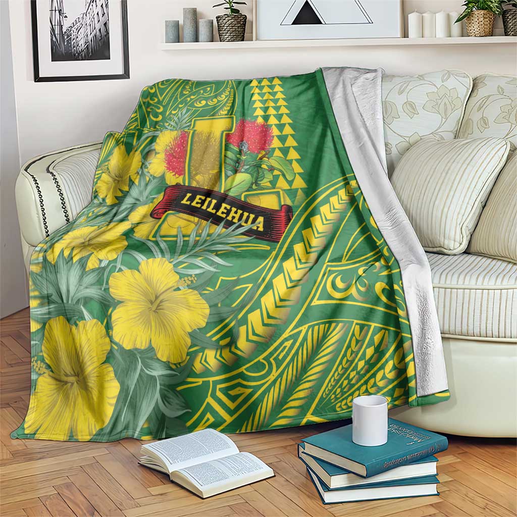 Hawaii Leilehua High School Blanket Tribal Tattoo With Hibiscus Flowers