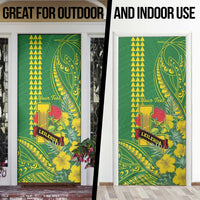 Personalised Hawaii Leilehua High School Door Cover Tribal Tattoo With Hibiscus Flowers LT05 - Polynesian Pride