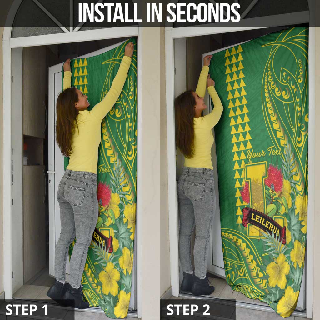 Personalised Hawaii Leilehua High School Door Cover Tribal Tattoo With Hibiscus Flowers LT05 - Polynesian Pride