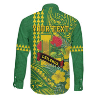 Personalised Hawaii Leilehua High School Family Matching Off The Shoulder Long Sleeve Dress and Hawaiian Shirt Tribal Tattoo With Hibiscus Flowers LT05 - Polynesian Pride