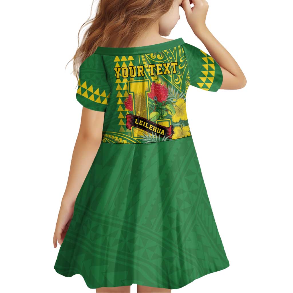 Personalised Hawaii Leilehua High School Family Matching Off Shoulder Short Dress and Hawaiian Shirt Tribal Tattoo With Hibiscus Flowers LT05 - Polynesian Pride