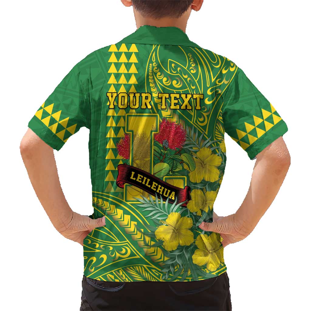 Personalised Hawaii Leilehua High School Family Matching Summer Maxi Dress and Hawaiian Shirt Tribal Tattoo With Hibiscus Flowers LT05 - Polynesian Pride