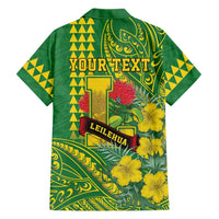 Personalised Hawaii Leilehua High School Family Matching Summer Maxi Dress and Hawaiian Shirt Tribal Tattoo With Hibiscus Flowers LT05 - Polynesian Pride