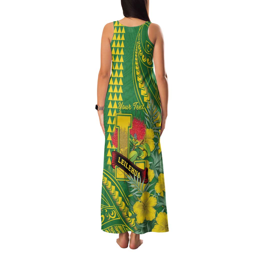 Personalised Hawaii Leilehua High School Family Matching Tank Maxi Dress and Hawaiian Shirt Tribal Tattoo With Hibiscus Flowers LT05 - Polynesian Pride