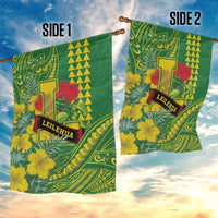 Hawaii Leilehua High School Garden Flag Tribal Tattoo With Hibiscus Flowers LT05 - Polynesian Pride