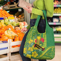 Hawaii Leilehua High School Grocery Bag Tribal Tattoo With Hibiscus Flowers