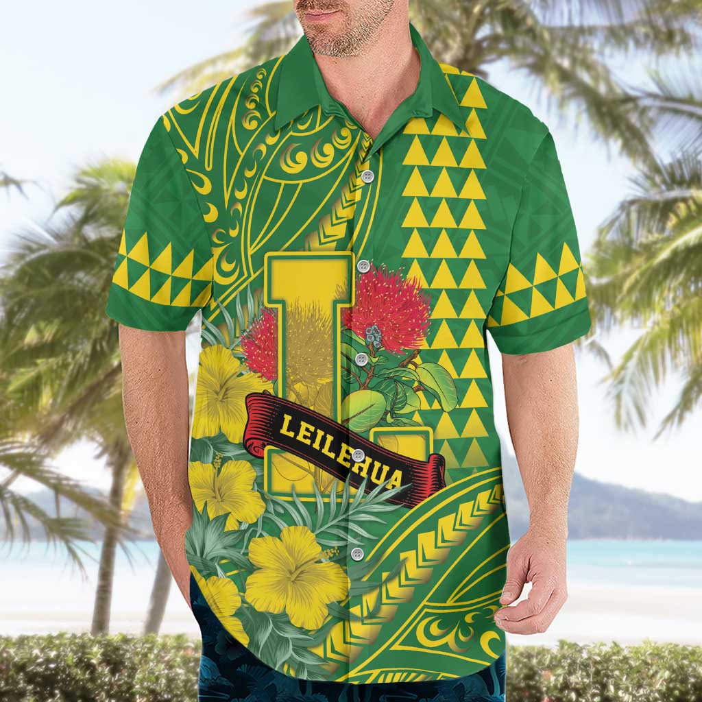 Personalised Hawaii Leilehua High School Hawaiian Shirt Tribal Tattoo With Hibiscus Flowers