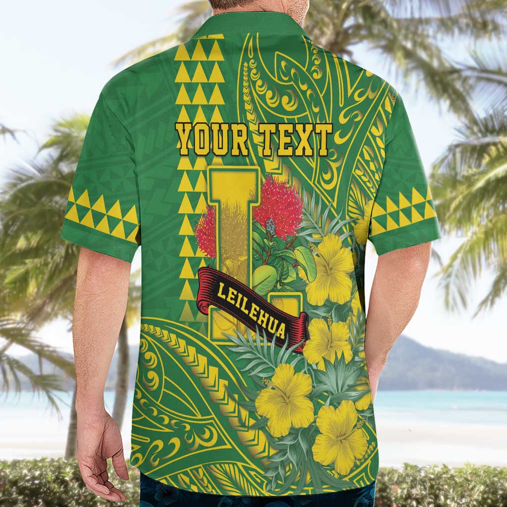 Personalised Hawaii Leilehua High School Hawaiian Shirt Tribal Tattoo With Hibiscus Flowers