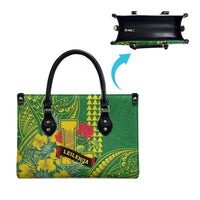 Hawaii Leilehua High School Leather Bag Tribal Tattoo With Hibiscus Flowers LT05 - Polynesian Pride