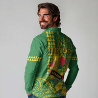 Personalised Hawaii Leilehua High School Long Sleeve Polo Shirt Tribal Tattoo With Hibiscus Flowers