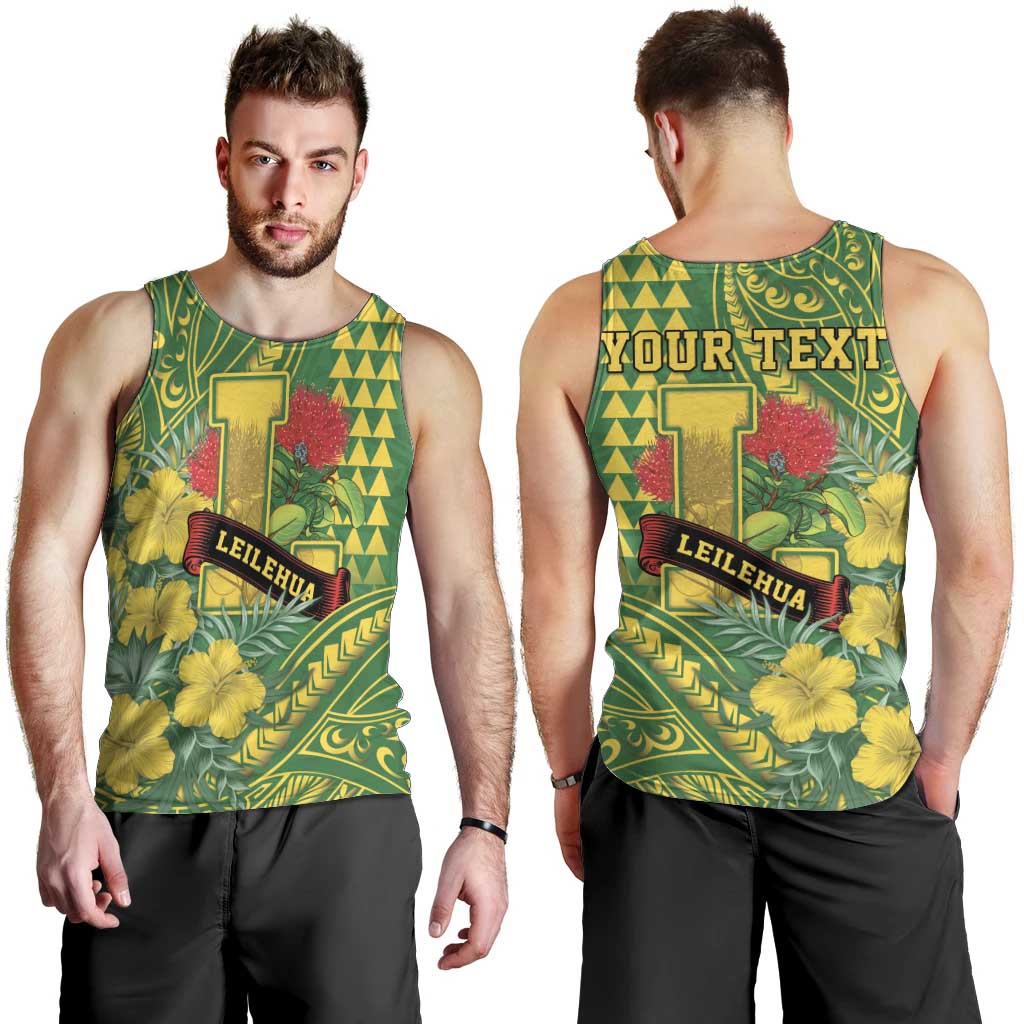 Personalised Hawaii Leilehua High School Men Tank Top Tribal Tattoo With Hibiscus Flowers LT05 - Polynesian Pride