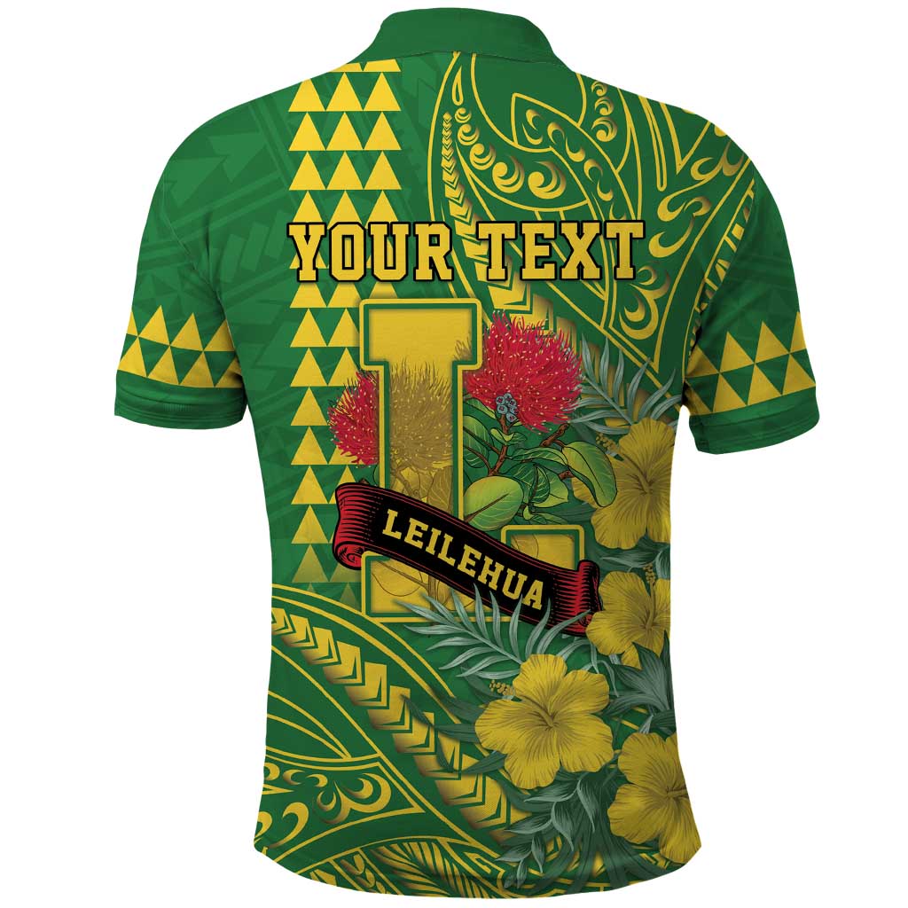 Personalised Hawaii Leilehua High School Polo Shirt Tribal Tattoo With Hibiscus Flowers LT05 - Polynesian Pride