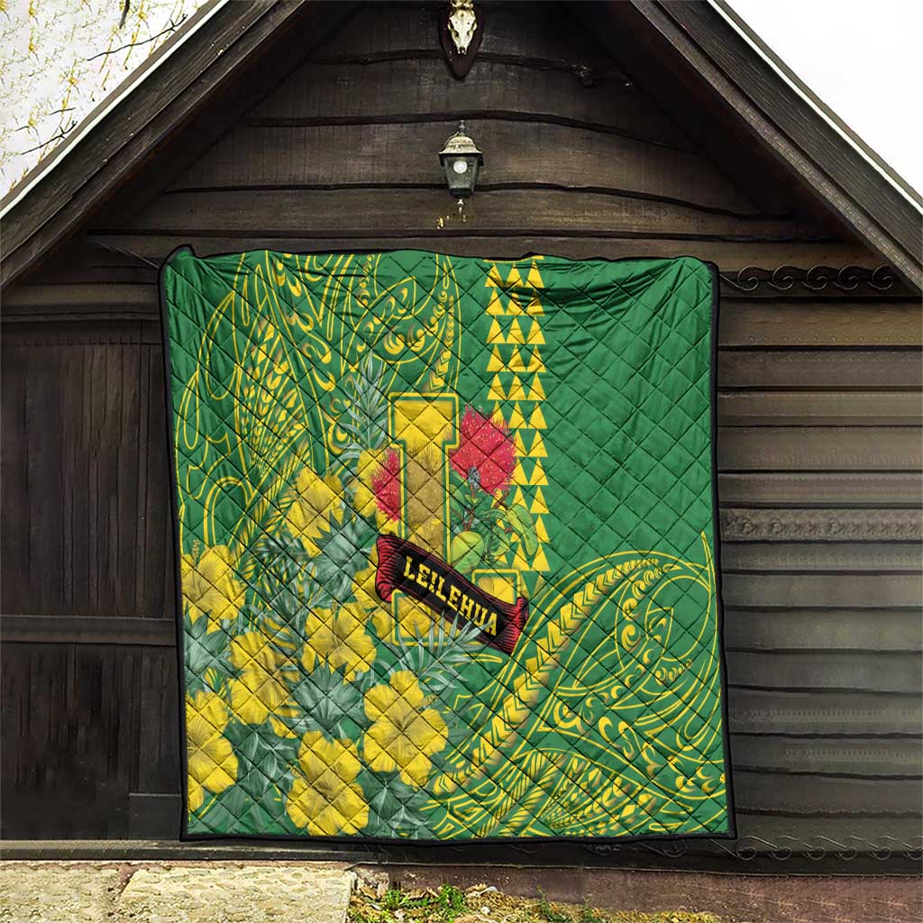 Hawaii Leilehua High School Quilt Tribal Tattoo With Hibiscus Flowers LT05 - Polynesian Pride