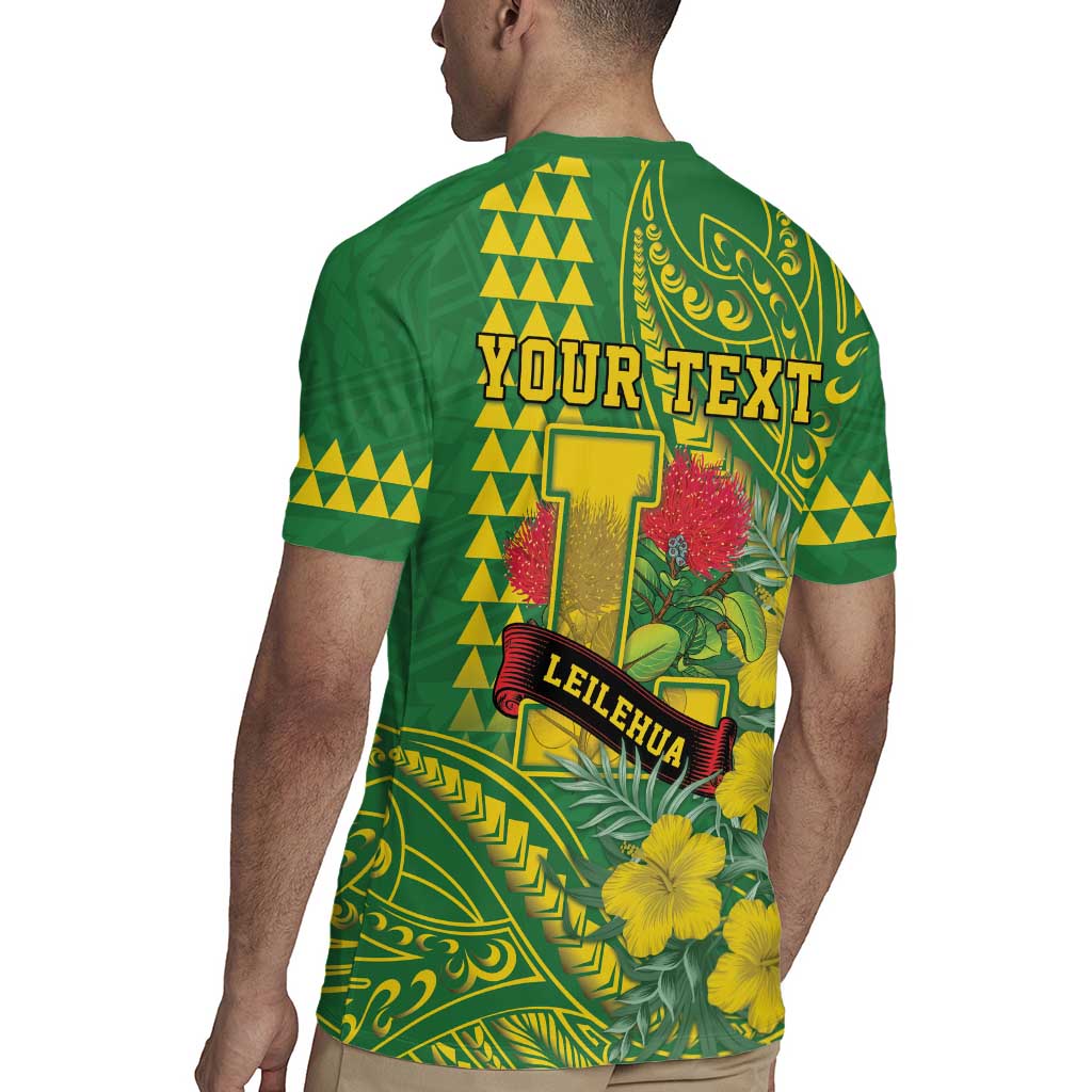 Personalised Hawaii Leilehua High School Rugby Jersey Tribal Tattoo With Hibiscus Flowers LT05 - Polynesian Pride