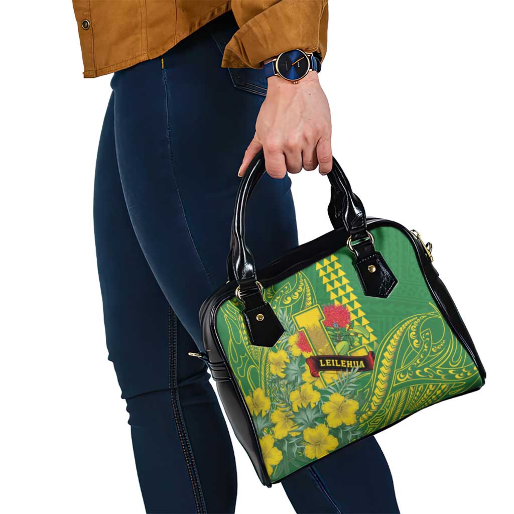 Hawaii Leilehua High School Shoulder Handbag Tribal Tattoo With Hibiscus Flowers LT05 - Polynesian Pride