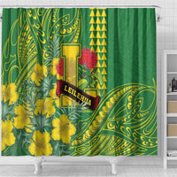 Hawaii Leilehua High School Shower Curtain Tribal Tattoo With Hibiscus Flowers LT05 - Polynesian Pride