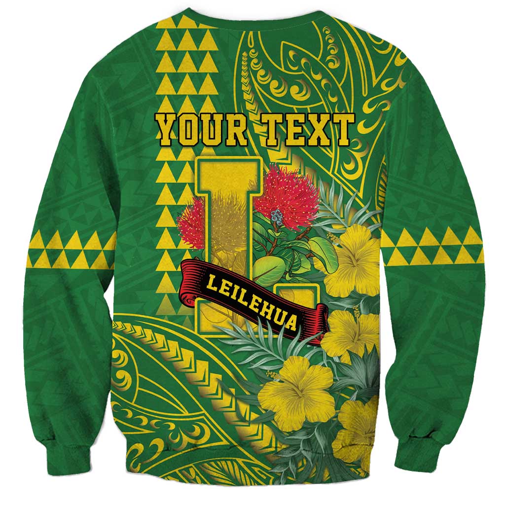Personalised Hawaii Leilehua High School Sweatshirt Tribal Tattoo With Hibiscus Flowers