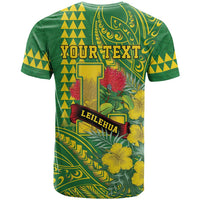 Personalised Hawaii Leilehua High School T Shirt Tribal Tattoo With Hibiscus Flowers LT05 - Polynesian Pride