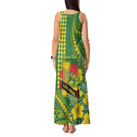 Personalised Hawaii Leilehua High School Tank Maxi Dress Tribal Tattoo With Hibiscus Flowers LT05 - Polynesian Pride