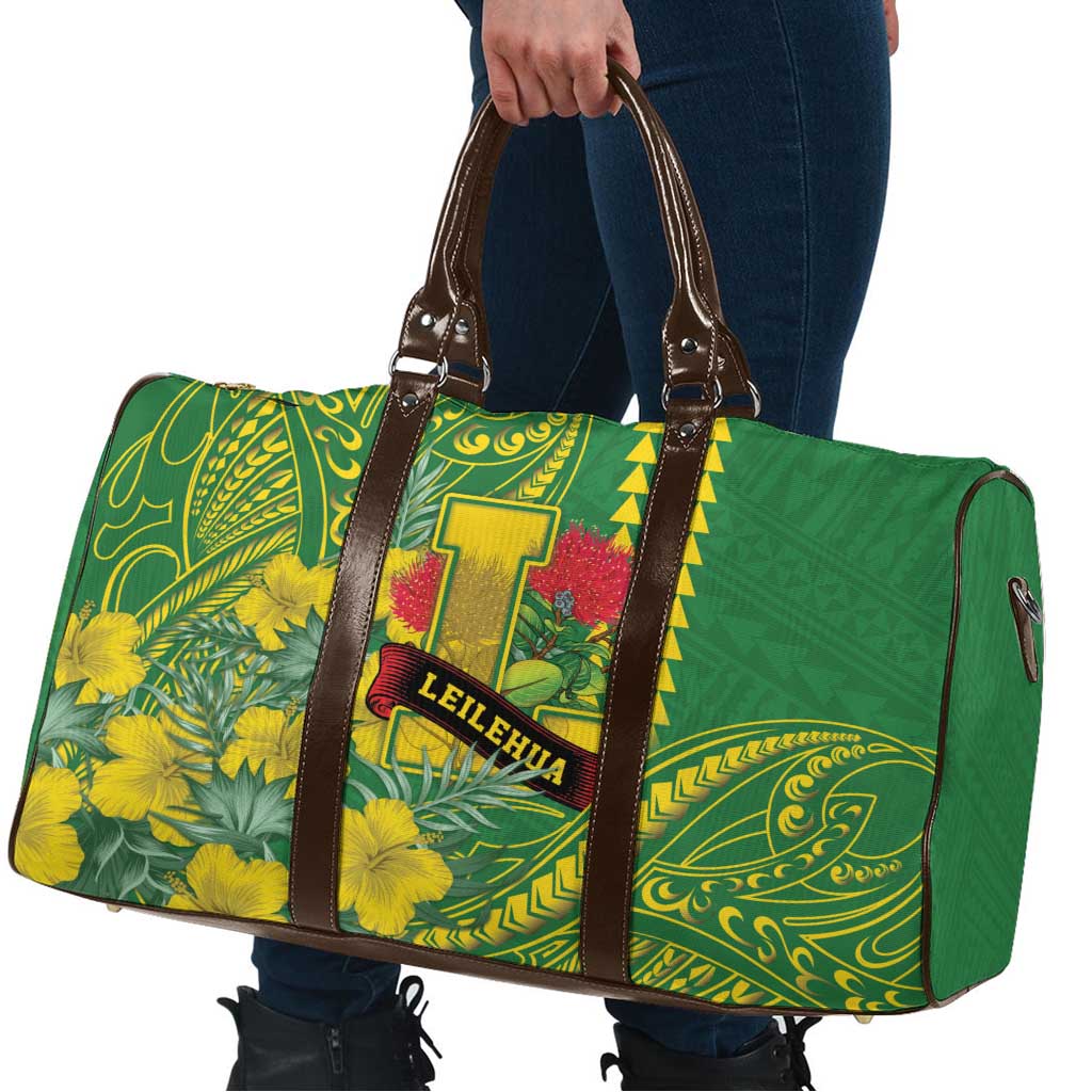 Hawaii Leilehua High School Travel Bag Tribal Tattoo With Hibiscus Flowers LT05 - Polynesian Pride