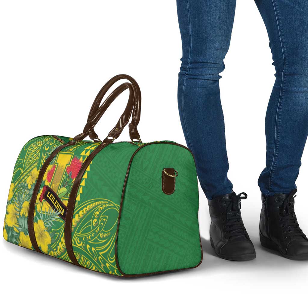 Hawaii Leilehua High School Travel Bag Tribal Tattoo With Hibiscus Flowers LT05 - Polynesian Pride