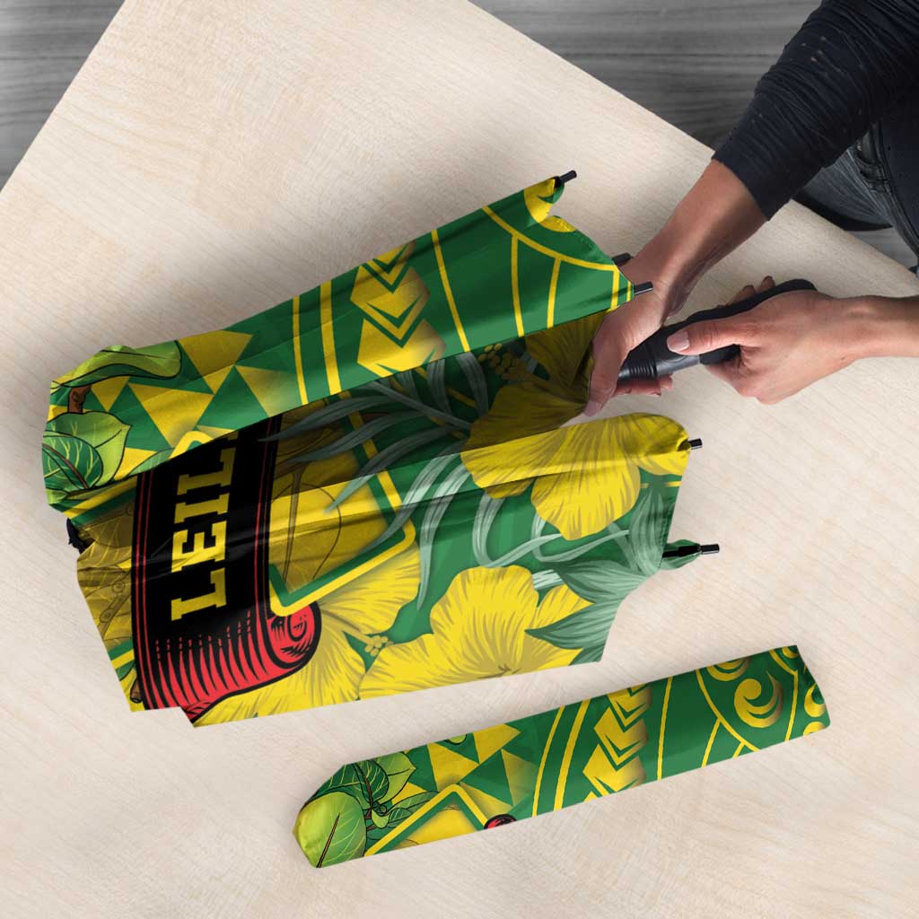 Hawaii Leilehua High School Umbrella Tribal Tattoo With Hibiscus Flowers LT05 - Polynesian Pride
