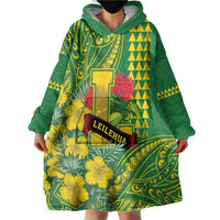 Personalised Hawaii Leilehua High School Wearable Blanket Hoodie Tribal Tattoo With Hibiscus Flowers