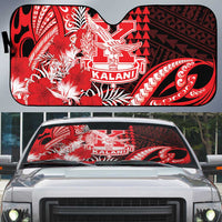 Hawaii Kalani High School Auto Sun Shade Tribal Tattoo With Hibiscus Flowers