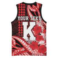 Personalised Hawaii Kalani High School Basketball Jersey Tribal Tattoo With Hibiscus Flowers LT05 - Polynesian Pride