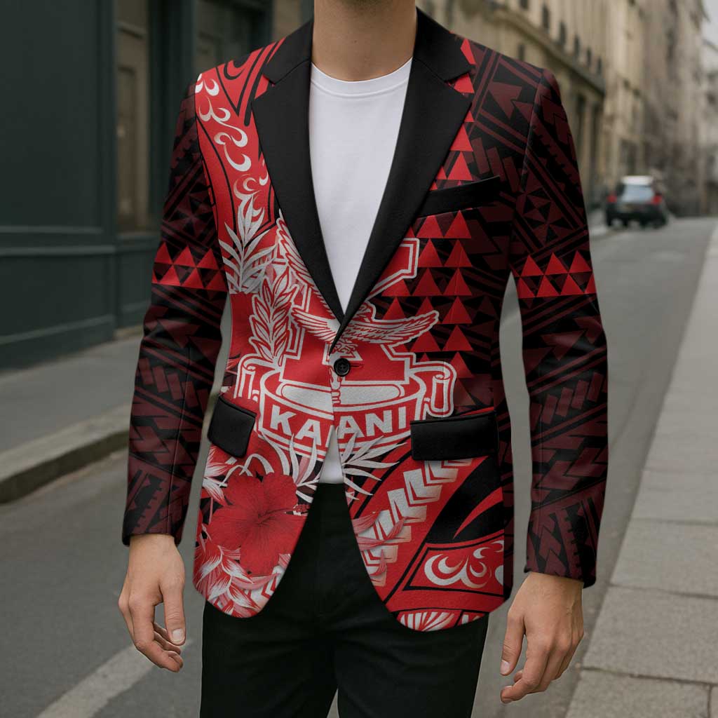 Personalised Hawaii Kalani High School Blazer Tribal Tattoo With Hibiscus Flowers