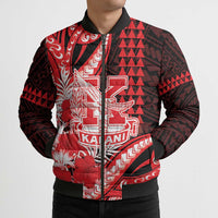 Personalised Hawaii Kalani High School Bomber Puffer Jacket Tribal Tattoo With Hibiscus Flowers LT05 - Polynesian Pride