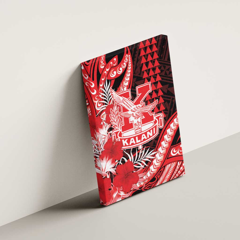 Hawaii Kalani High School Canvas Wall Art Tribal Tattoo With Hibiscus Flowers