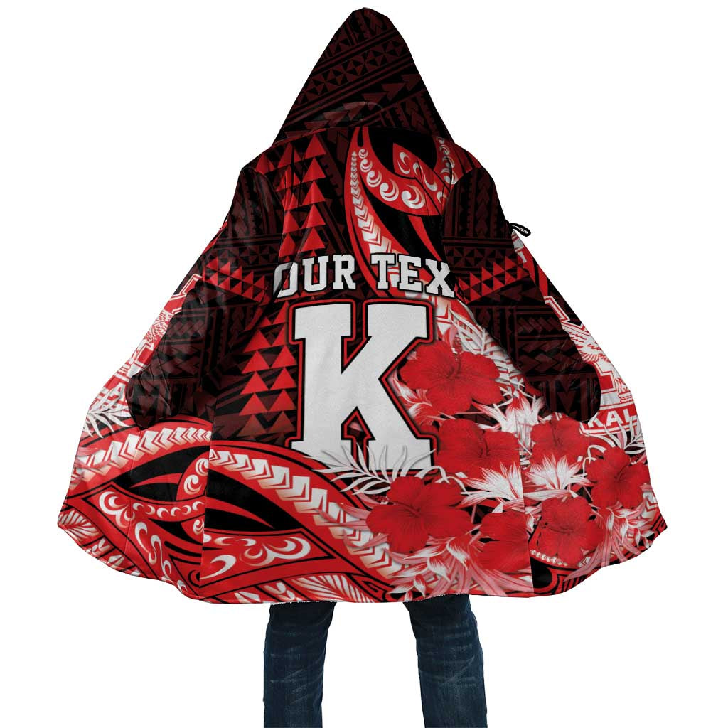 Personalised Hawaii Kalani High School Cloak Tribal Tattoo With Hibiscus Flowers