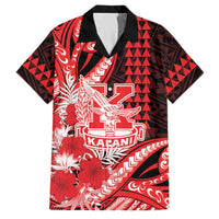 Personalised Hawaii Kalani High School Family Matching Summer Maxi Dress and Hawaiian Shirt Tribal Tattoo With Hibiscus Flowers LT05 Dad's Shirt - Short Sleeve Red - Polynesian Pride