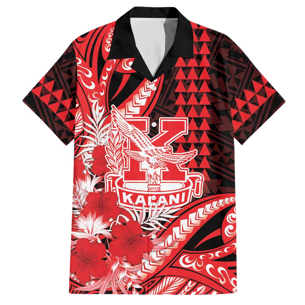 Personalised Hawaii Kalani High School Hawaiian Shirt Tribal Tattoo With Hibiscus Flowers