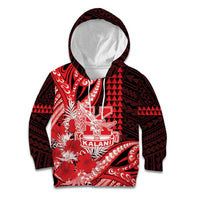 Personalised Hawaii Kalani High School Kid Hoodie Tribal Tattoo With Hibiscus Flowers LT05 Hoodie Red - Polynesian Pride