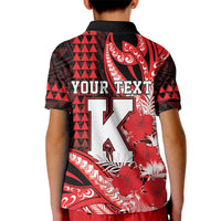 Personalised Hawaii Kalani High School Kid Polo Shirt Tribal Tattoo With Hibiscus Flowers LT05 - Polynesian Pride