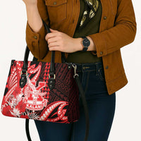 Hawaii Kalani High School Leather Bag Tribal Tattoo With Hibiscus Flowers