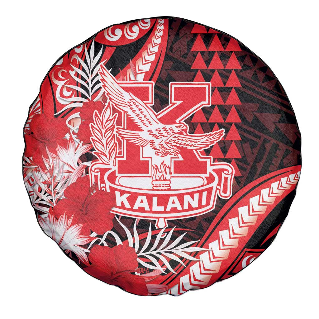 Hawaii Kalani High School Spare Tire Cover Tribal Tattoo With Hibiscus Flowers LT05 - Polynesian Pride