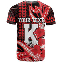 Personalised Hawaii Kalani High School T Shirt Tribal Tattoo With Hibiscus Flowers LT05 - Polynesian Pride