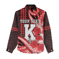 Personalised Hawaii Kalani High School Women Casual Shirt Tribal Tattoo With Hibiscus Flowers