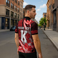 Personalised Hawaii Kalani High School Zipper Polo Shirt Tribal Tattoo With Hibiscus Flowers LT05 - Polynesian Pride